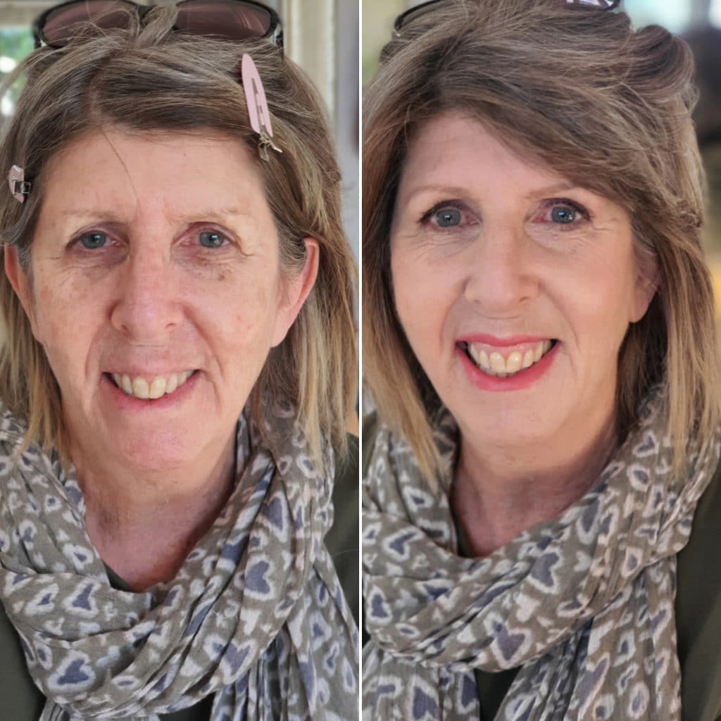 Natural make up transformation for mother of the brid
