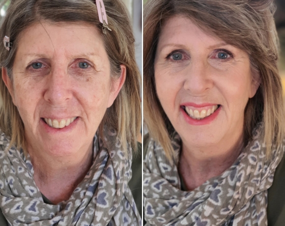Natural make up transformation for mother of the brid
