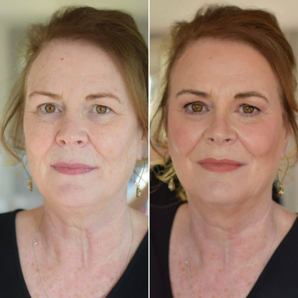 Flawless skin and a little soft glam on the eyes